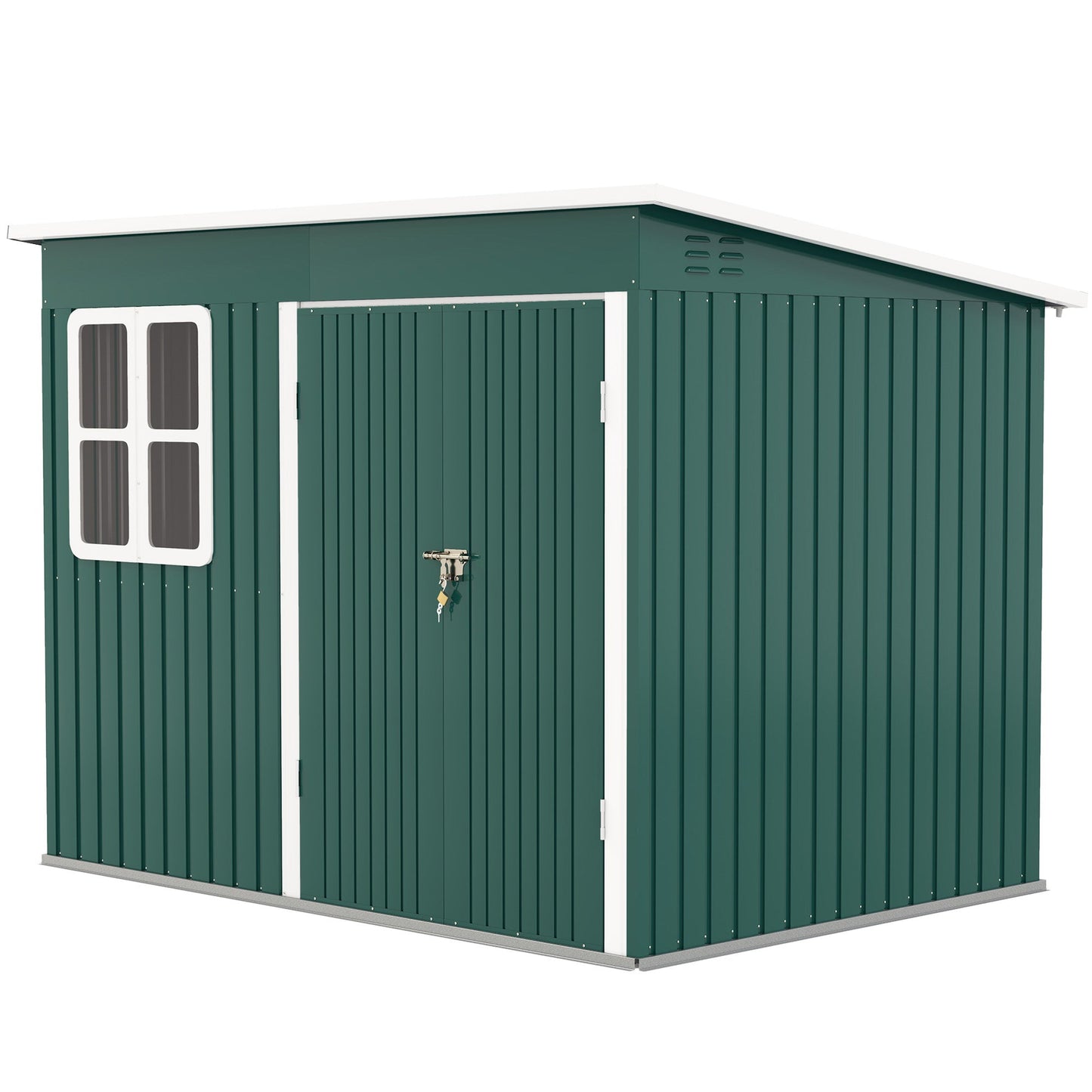 Outsunny 8.5 X 6ft Galvanised Steel Garden Shed With Foundation Kit