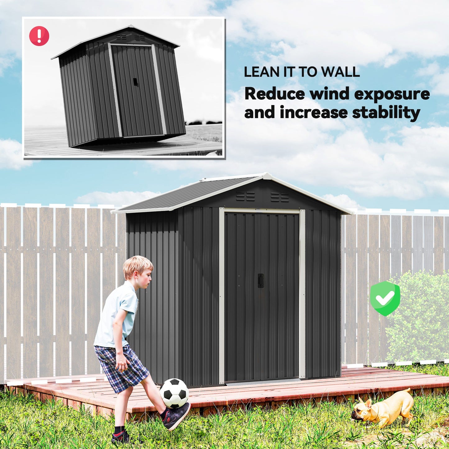 Outsunny 6.5x3.5ft Metal Garden Shed For Garden