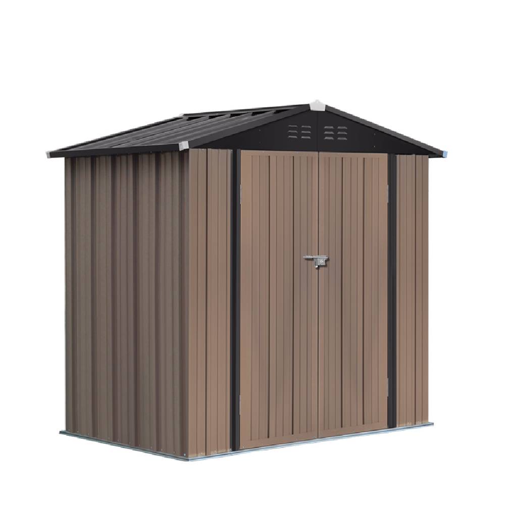 Breeins Metal Garden Shed 4x6ft/6x8ft Outdoor Storage Yard Tool Shed Tool Box Lockable