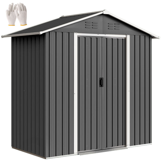 Outsunny 6.5x3.5ft Metal Garden Shed For Garden