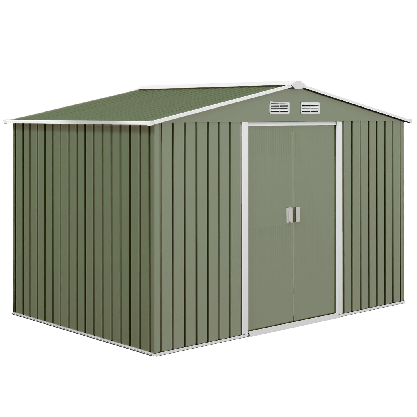Outsunny Garden Shed Storage Unit With Locking Door Floor Foundation