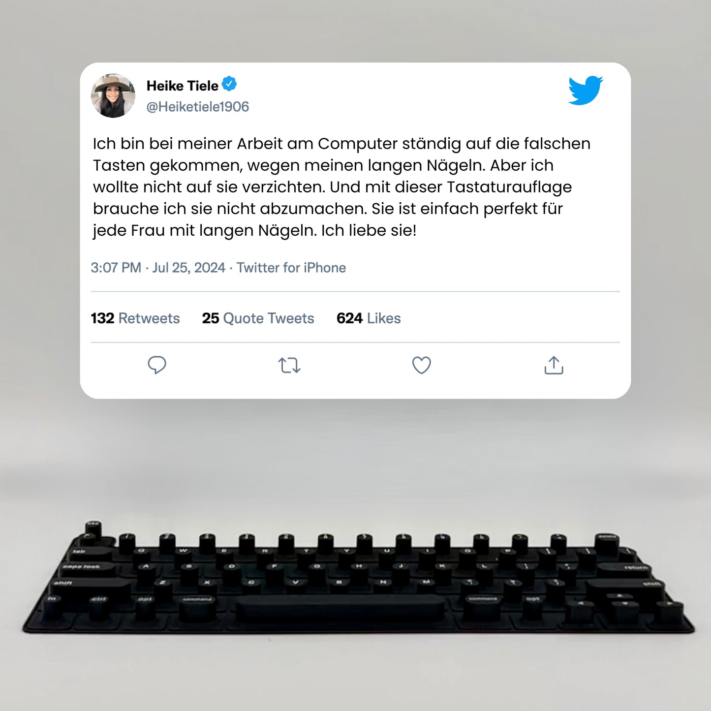 LadyType | Tastaturaufsatz für lange Nägel