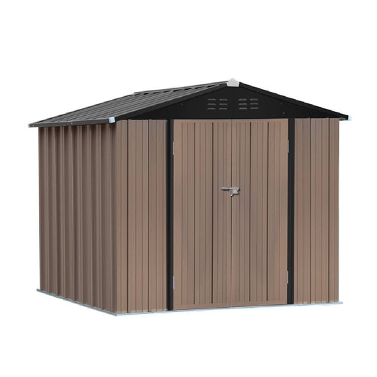 Breeins Metal Garden Shed 4x6ft/6x8ft Outdoor Storage Yard Tool Shed Tool Box Lockable
