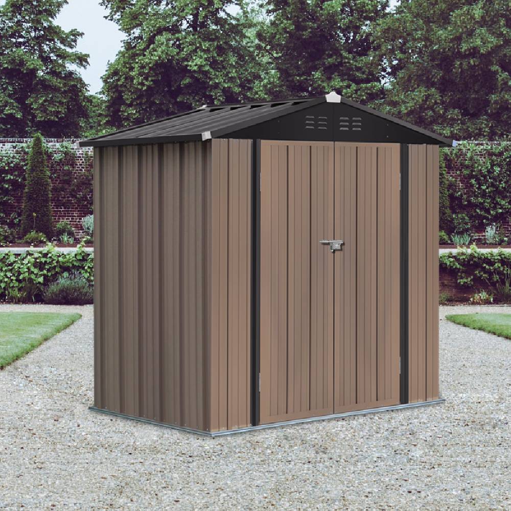 Breeins Metal Garden Shed 4x6ft/6x8ft Outdoor Storage Yard Tool Shed Tool Box Lockable