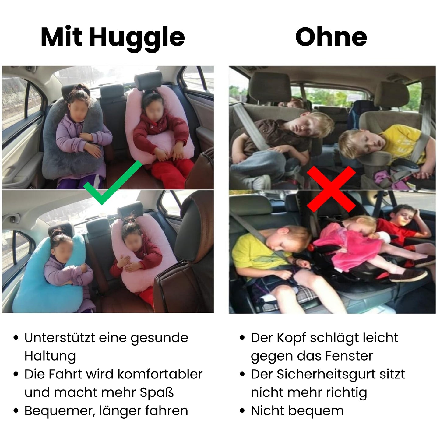 Huggle | Bequemes Autokissen für Kinder