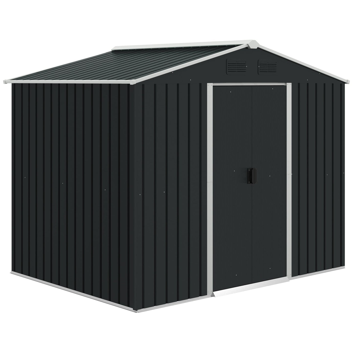 Outsunny 8 X 6ft Garden Storage Shed With Double Sliding Door Outdoor