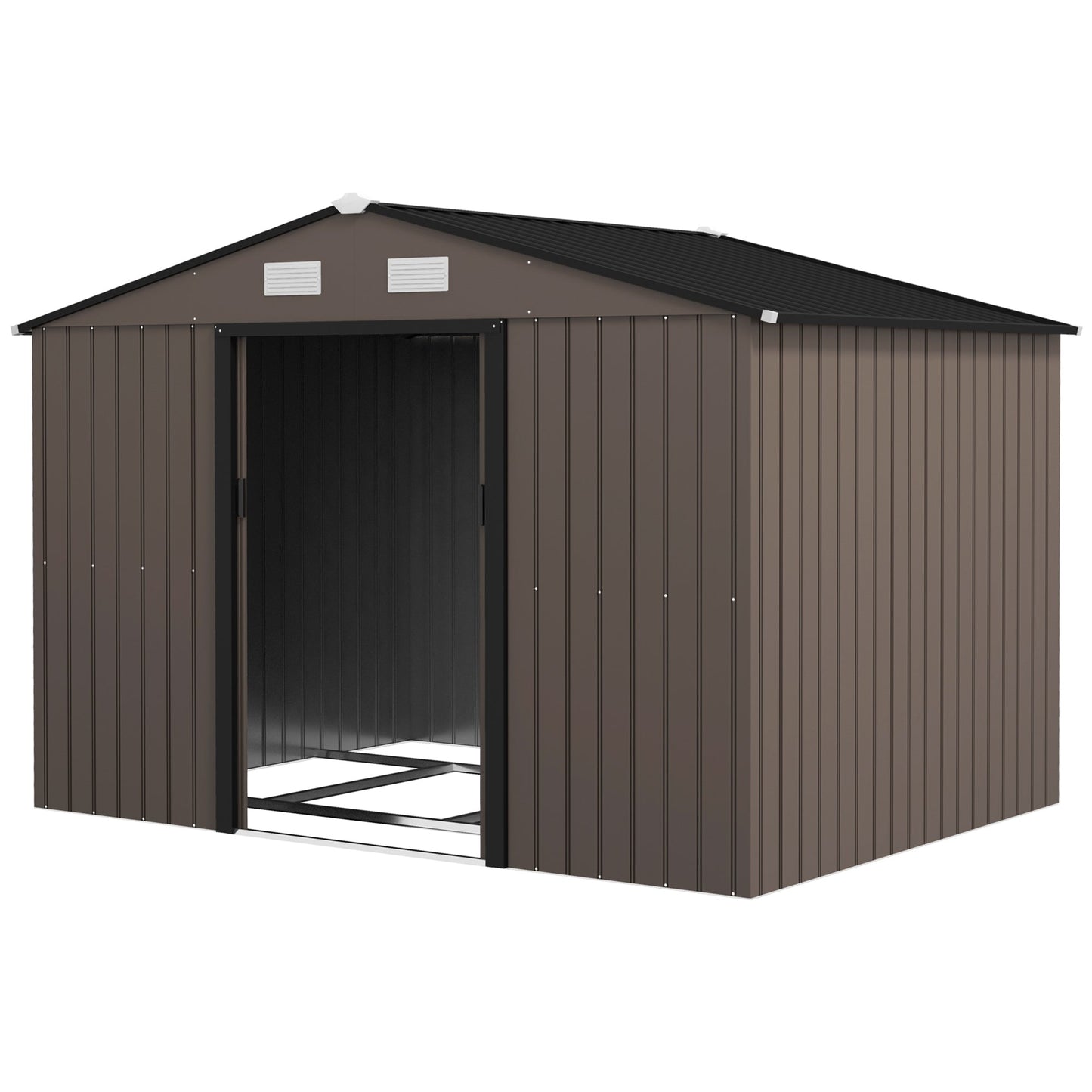 Outsunny Garden Shed Storage Unit With Locking Door Floor Foundation