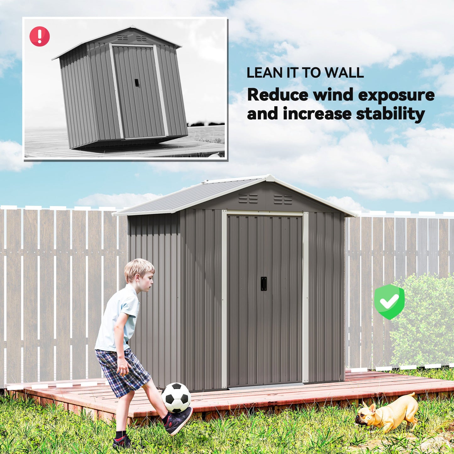 Outsunny 6.5x3.5ft Metal Garden Shed For Garden