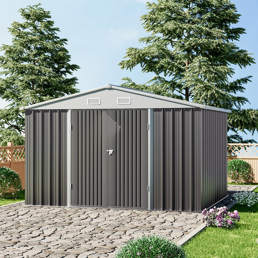 Breeins 10x8ft Metal Storage Shed Storage Shed With Lockable Door
