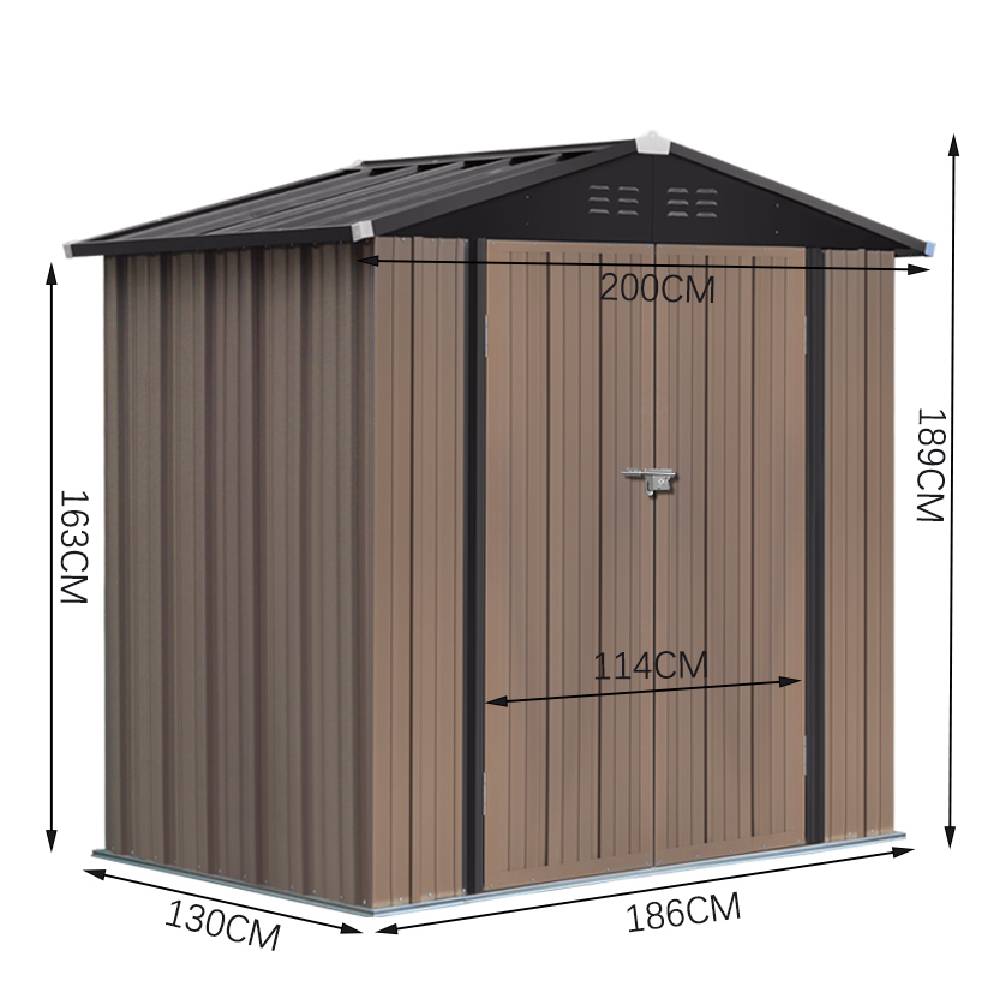 Breeins Metal Garden Shed 4x6ft/6x8ft Outdoor Storage Yard Tool Shed Tool Box Lockable