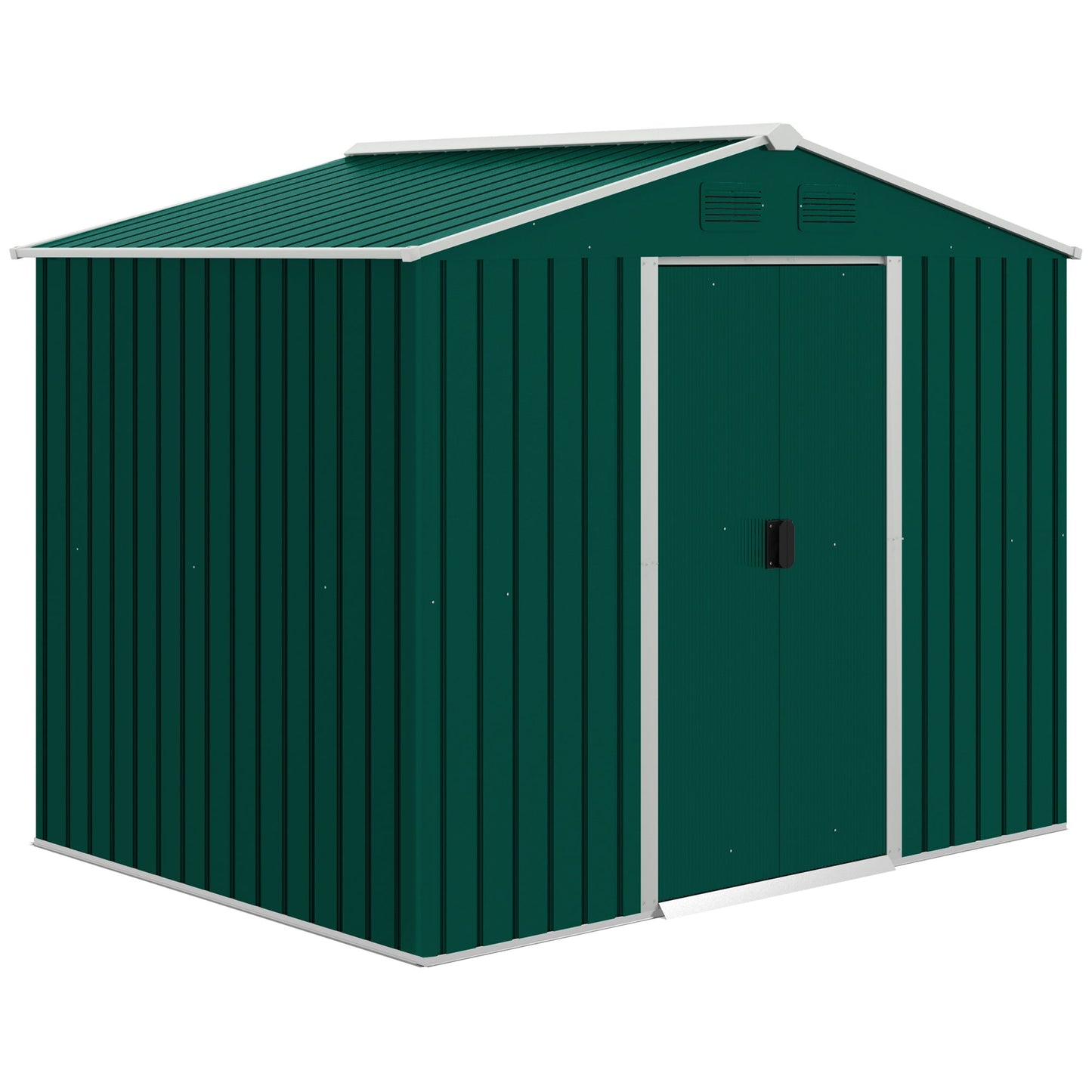 Outsunny 8 X 6ft Garden Storage Shed With Double Sliding Door Outdoor