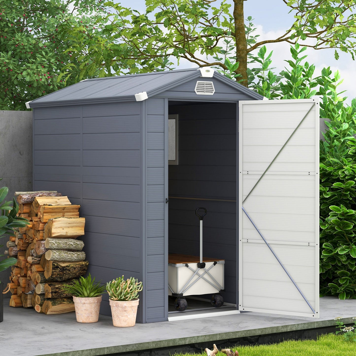 Outsunny Garden Shed Tool Storage House With Lockable Door, Kit