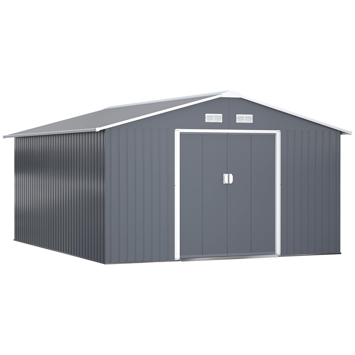 Outsunny Garden Shed Storage Unit With Locking Door Floor Foundation