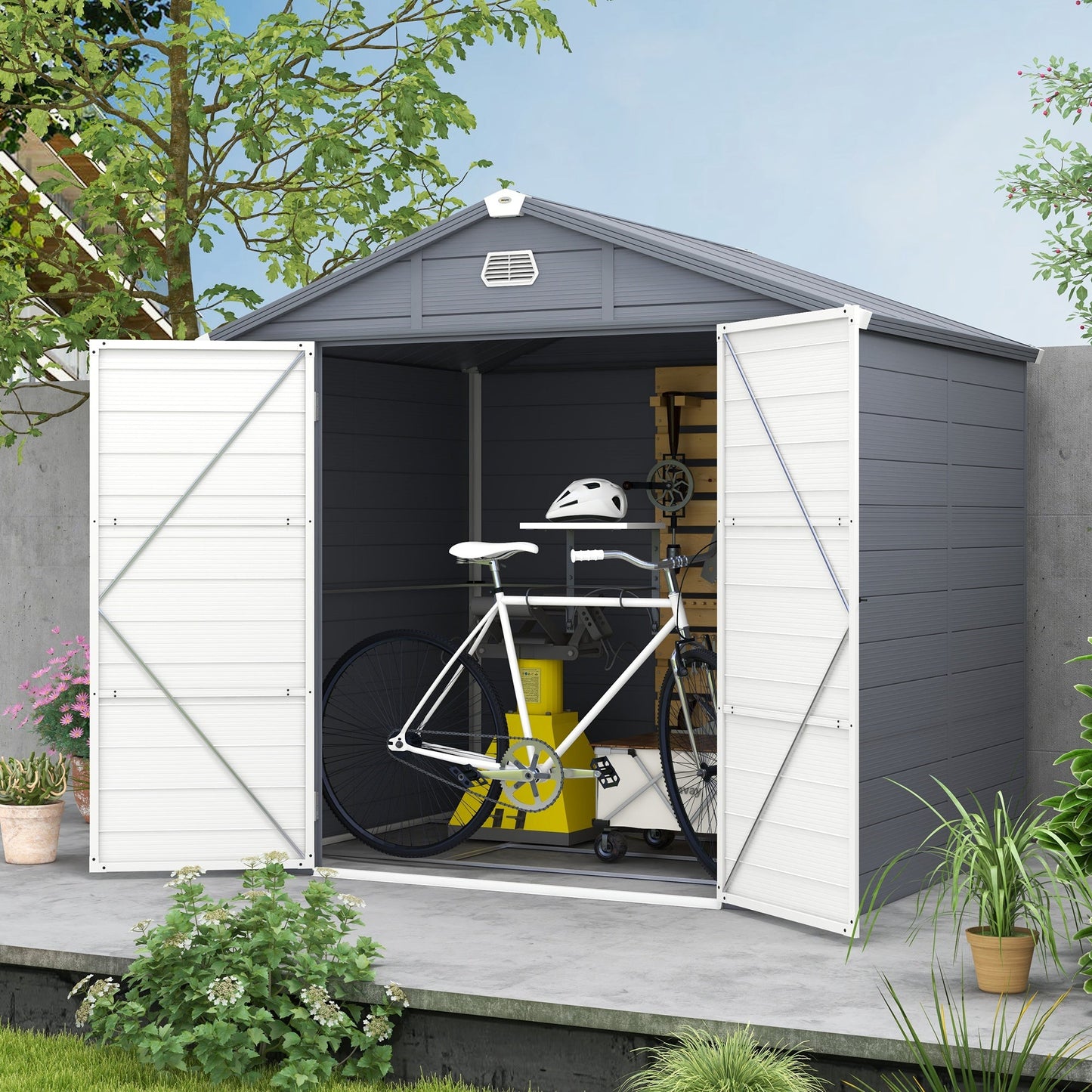 Outsunny Garden Shed Tool Storage House With Lockable Door, Kit