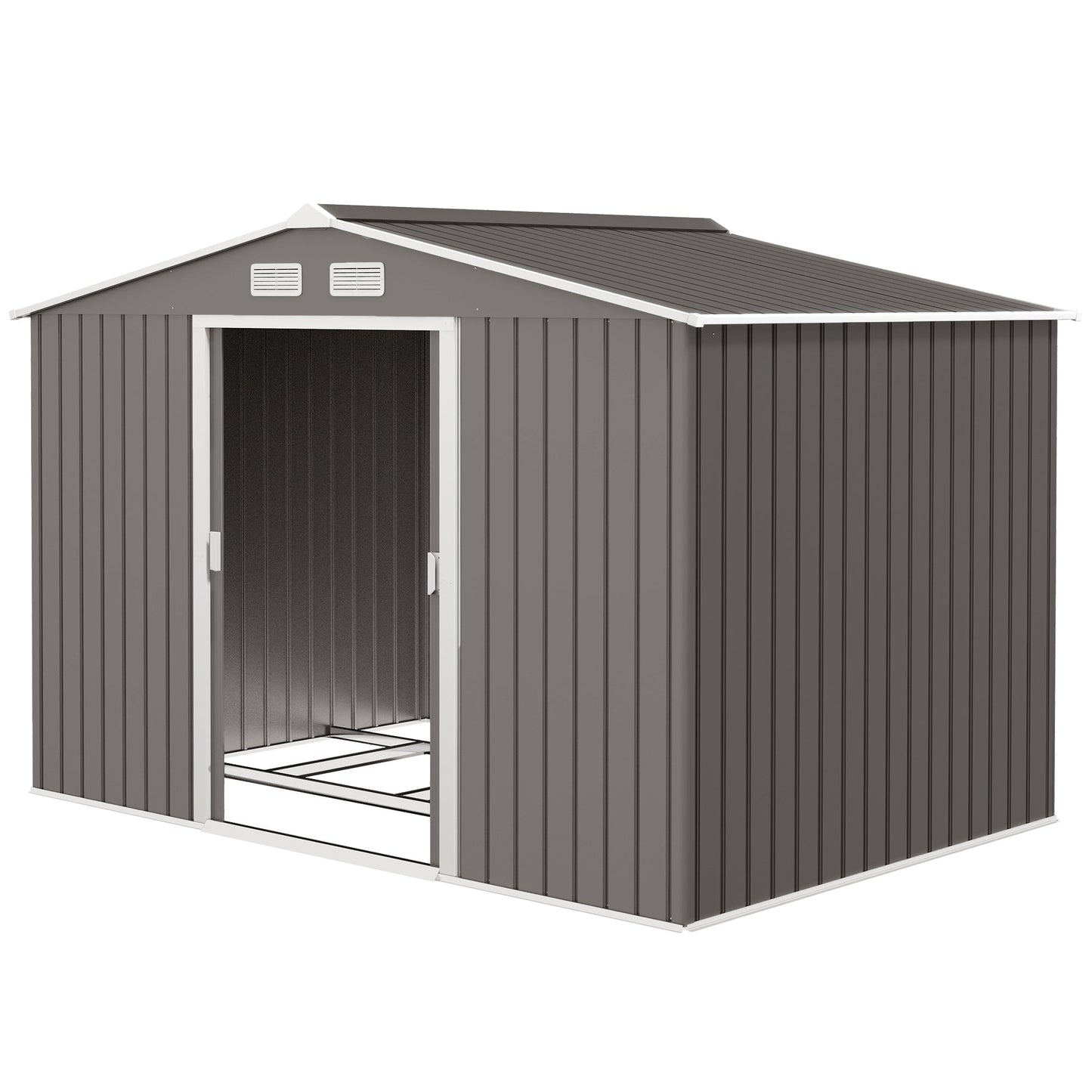Outsunny Garden Shed Storage Unit With Locking Door Floor Foundation