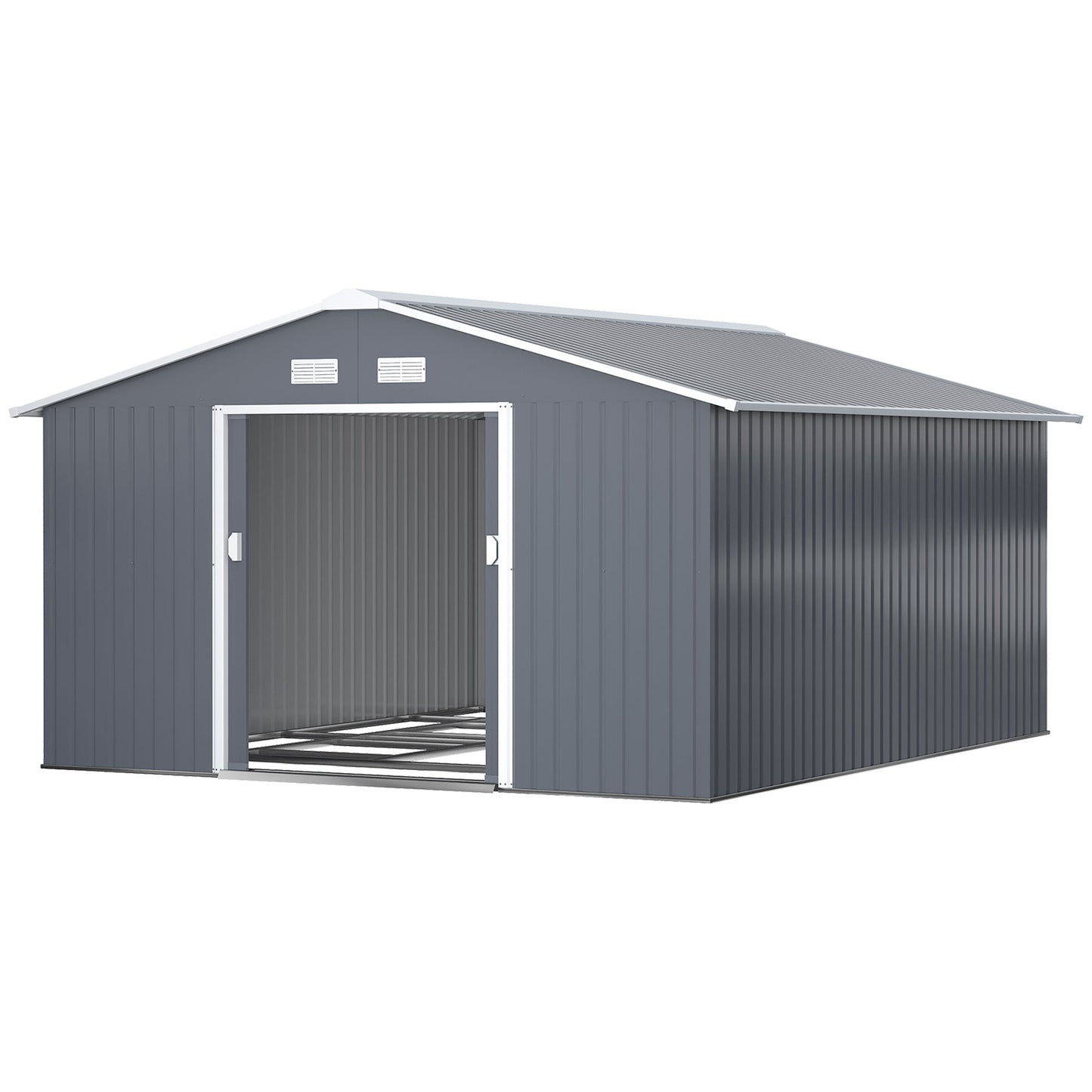 Outsunny Garden Shed Storage Unit With Locking Door Floor Foundation