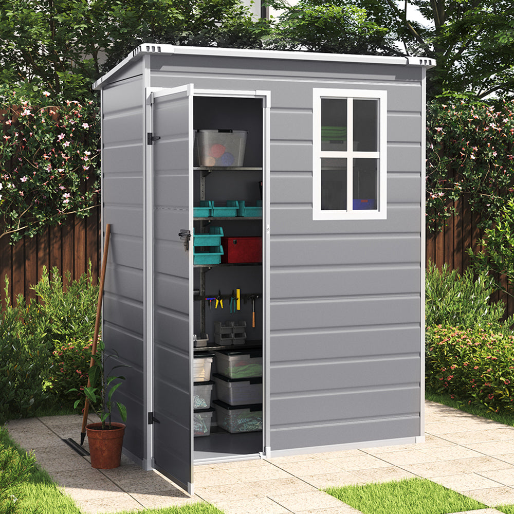 Breeins 5x3ft Heavy Duty Outdoor Plastic Storage Shed  Waterproof Lockable