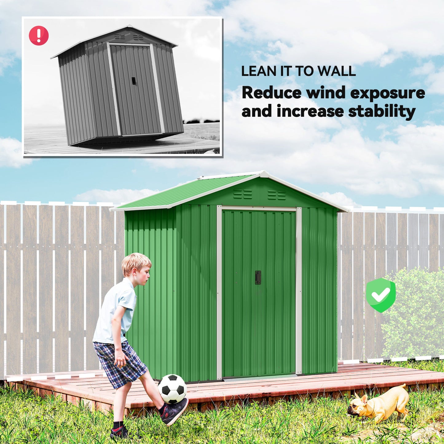 Outsunny 6.5x3.5ft Metal Garden Shed For Garden