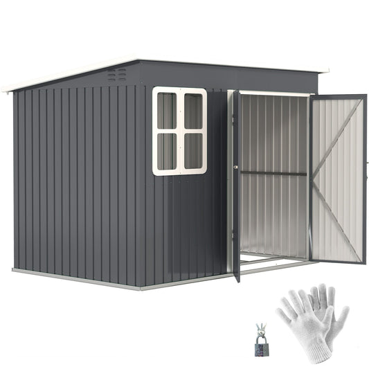 Outsunny 8.5 X 6ft Galvanised Steel Garden Shed With Foundation Kit