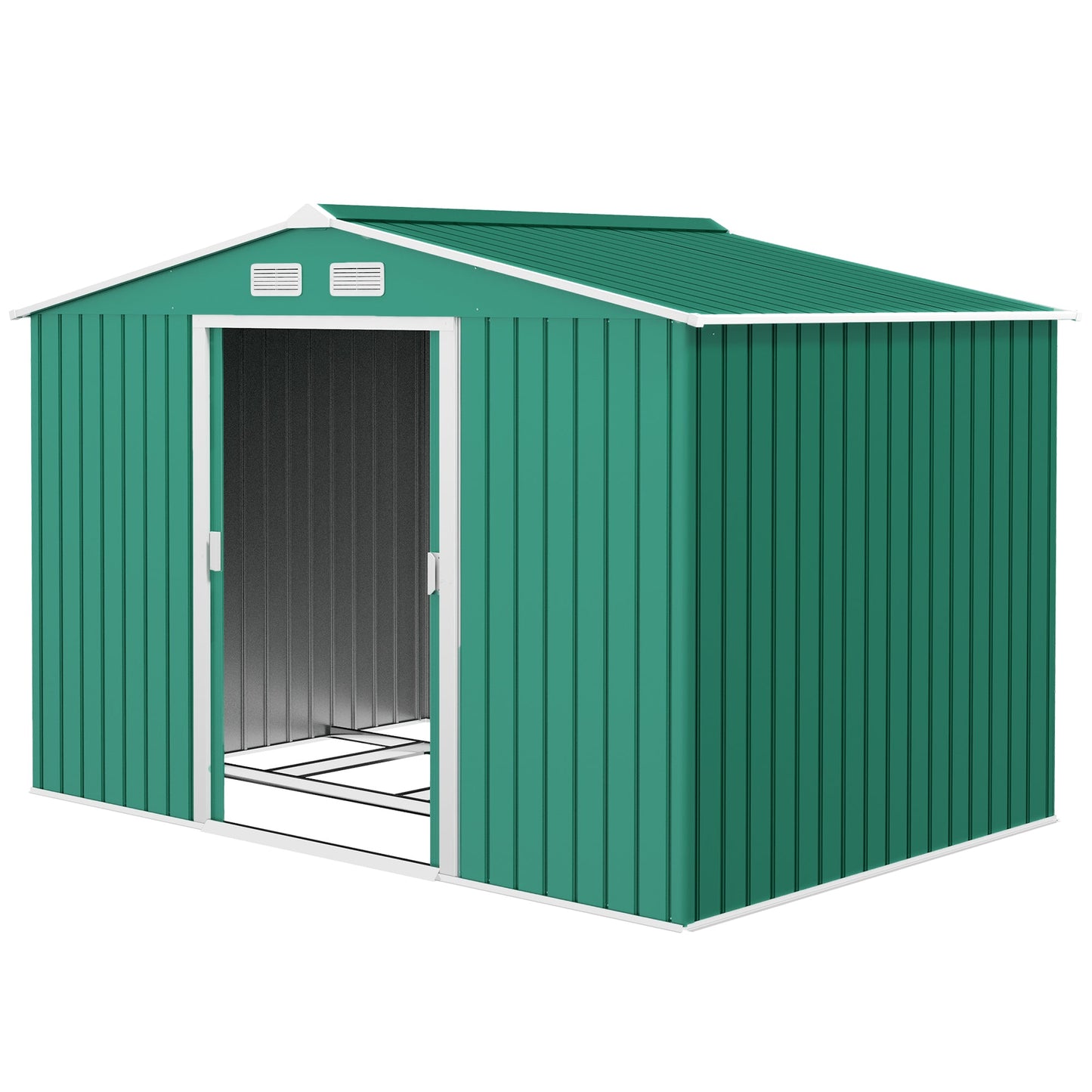 Outsunny Garden Shed Storage Unit With Locking Door Floor Foundation