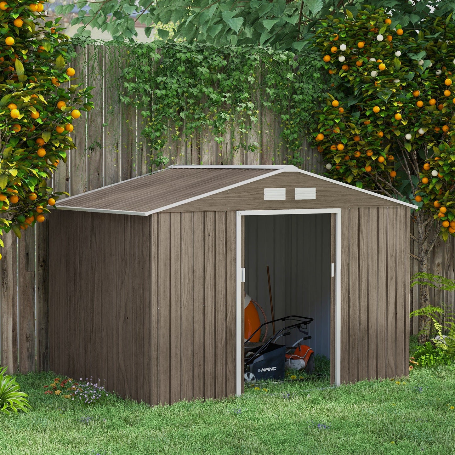 Outsunny Garden Shed Storage Unit With Locking Door Floor Foundation