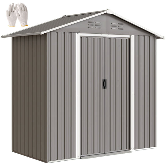 Outsunny 6.5x3.5ft Metal Garden Shed For Garden