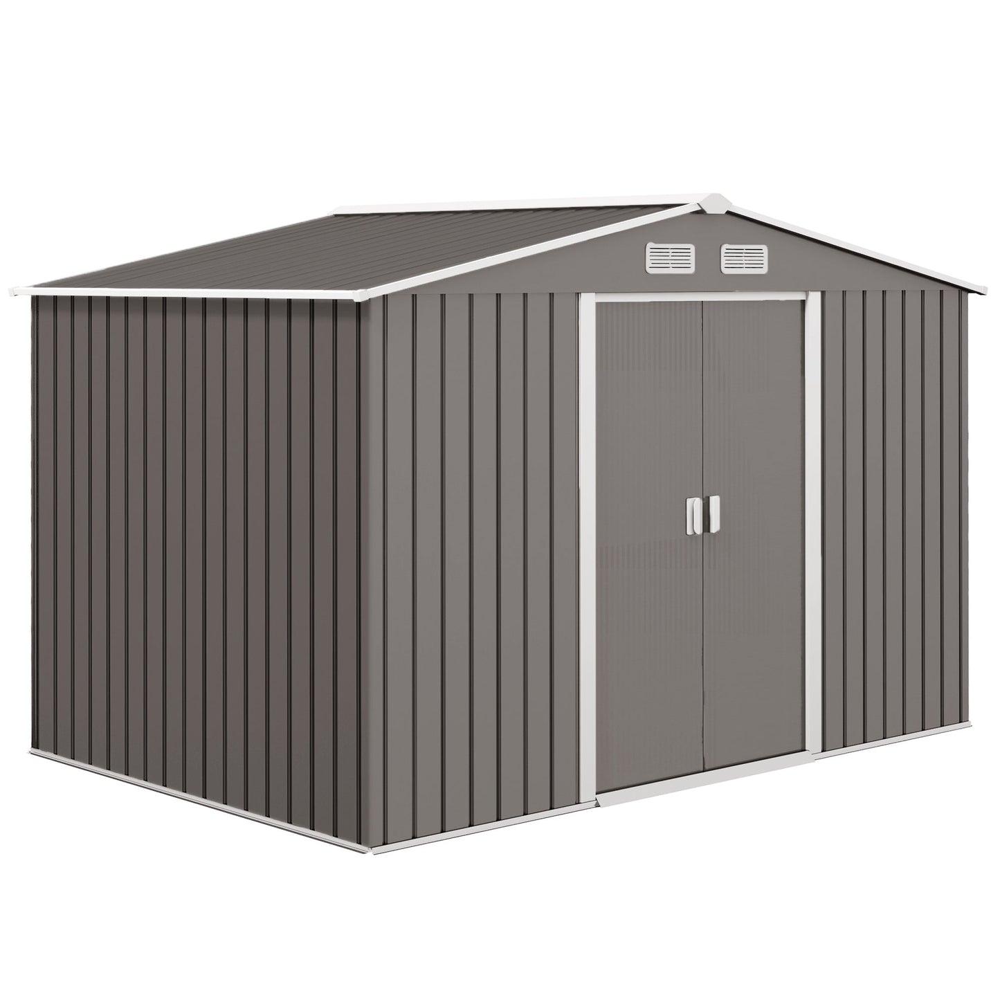 Outsunny Garden Shed Storage Unit With Locking Door Floor Foundation