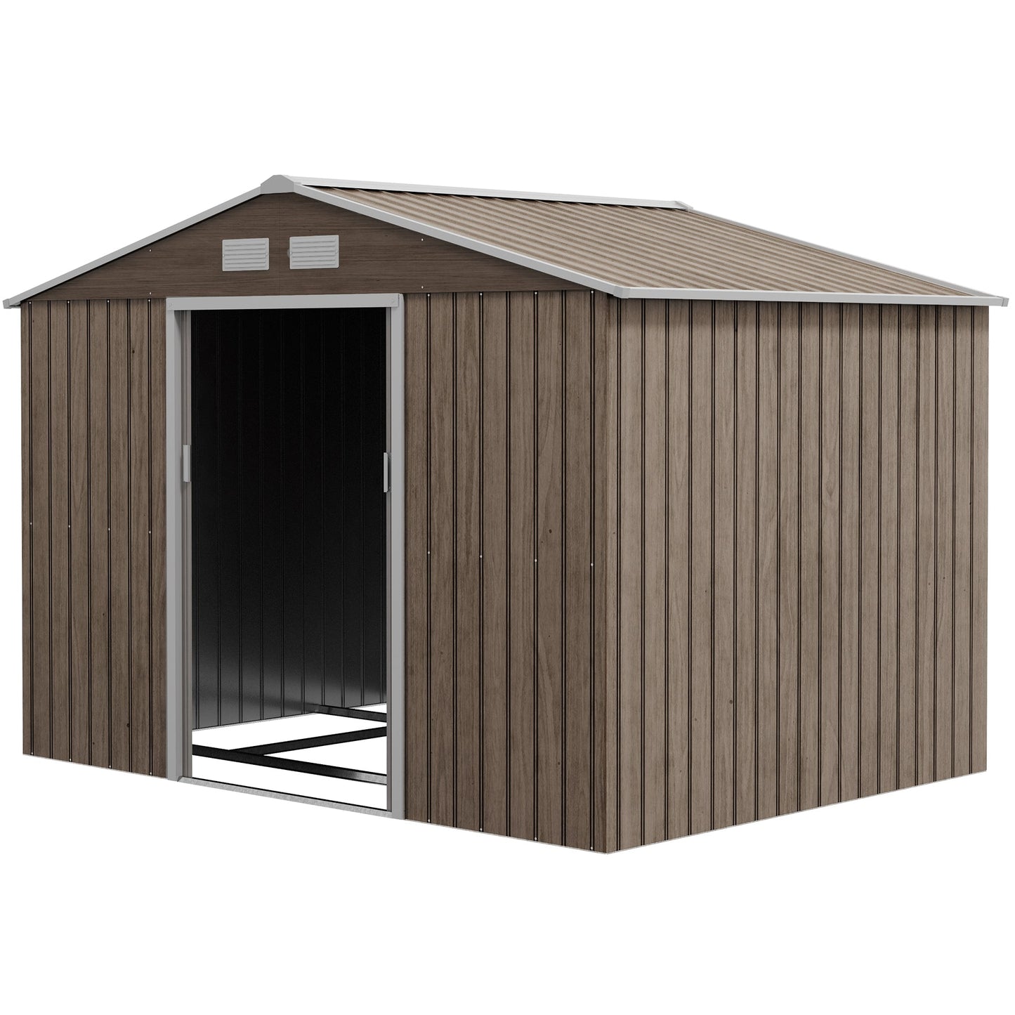 Outsunny Garden Shed Storage Unit With Locking Door Floor Foundation