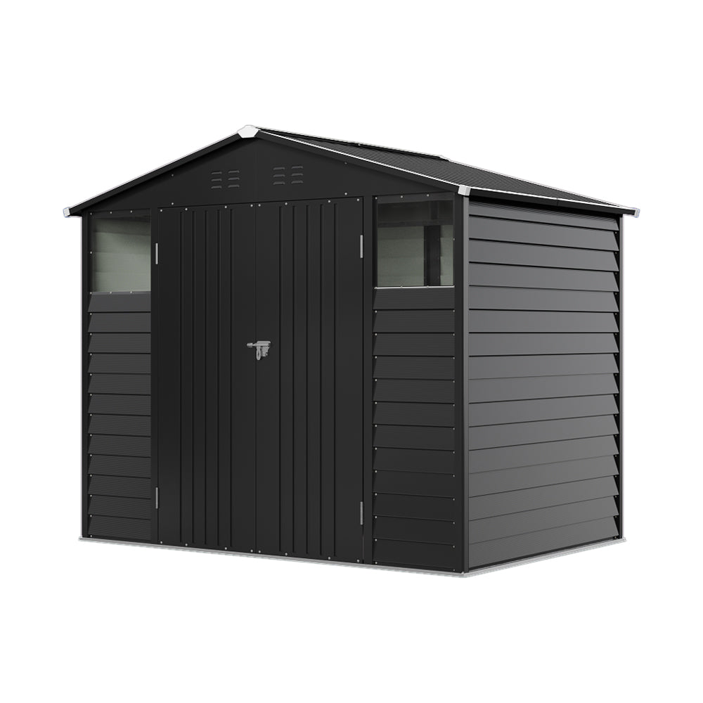 Breeins 8x5.7ft Large Outdoor Metal Tool Shed With Apex Roof – Lockable Double Doors, Ventilated & Weather-resistant Garden Storage Shed