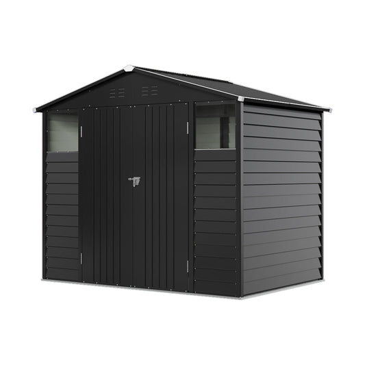 Breeins 8x5.7ft Large Outdoor Metal Tool Shed With Apex Roof – Lockable Double Doors, Ventilated & Weather-resistant Garden Storage Shed