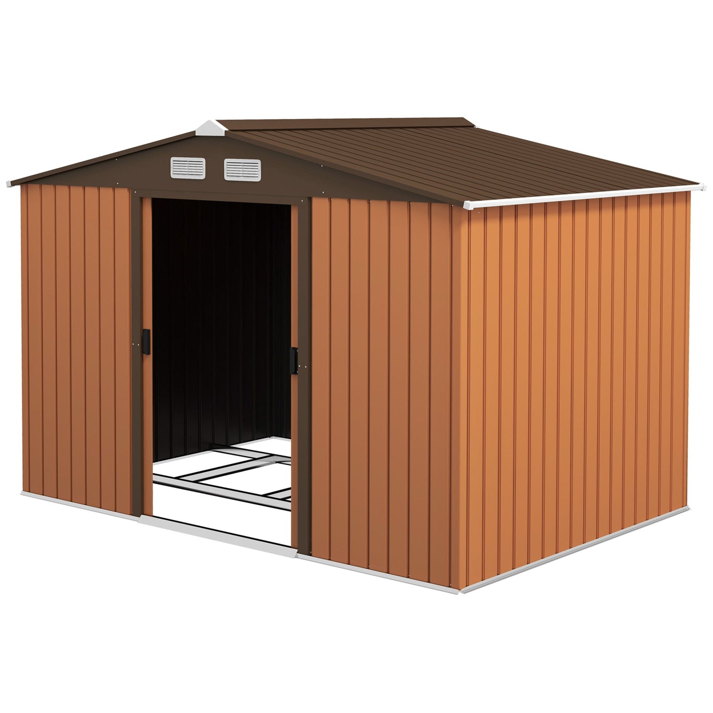 Outsunny Garden Shed Storage Unit With Locking Door Floor Foundation