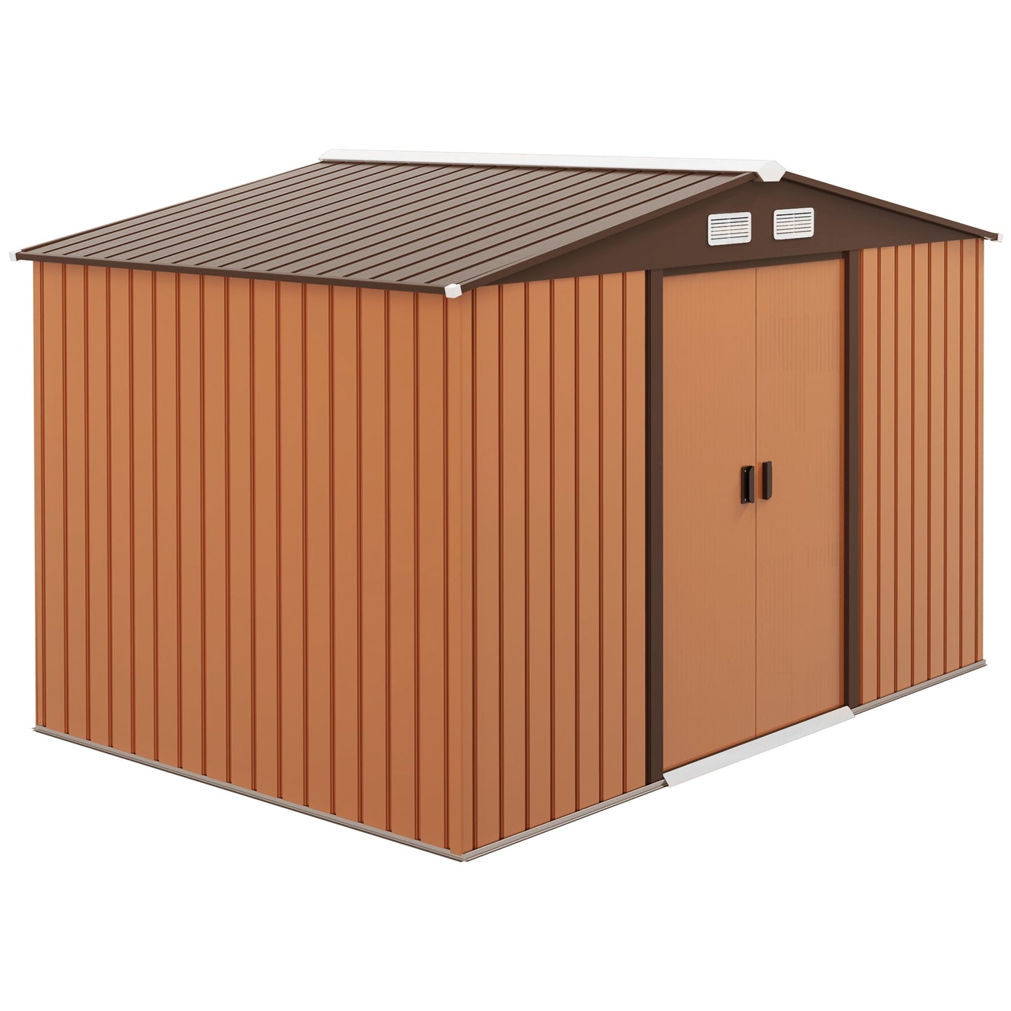 Outsunny Garden Shed Storage Unit With Locking Door Floor Foundation