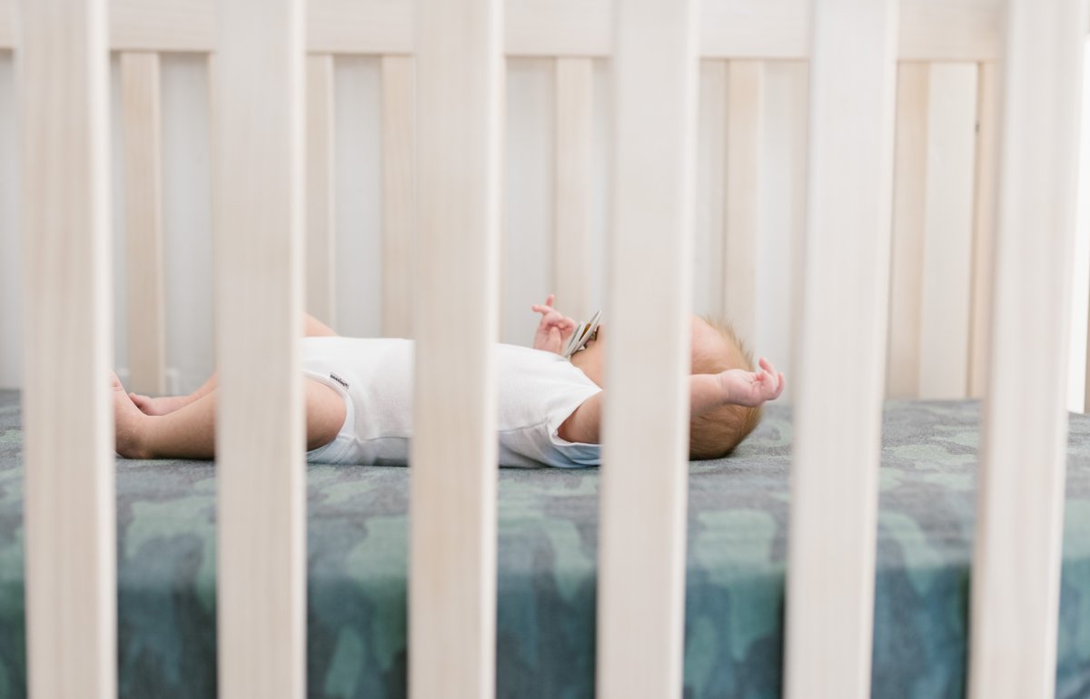 Copper Pearl Hunter knit fitted crib sheet in soft, breathable fabric with a snug fit for baby cribs.