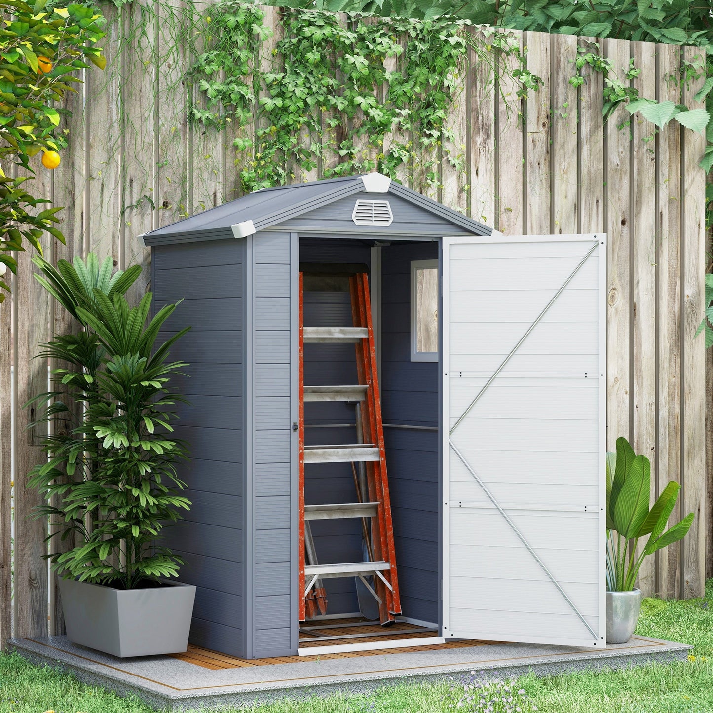 Outsunny Garden Shed Tool Storage House With Lockable Door, Kit