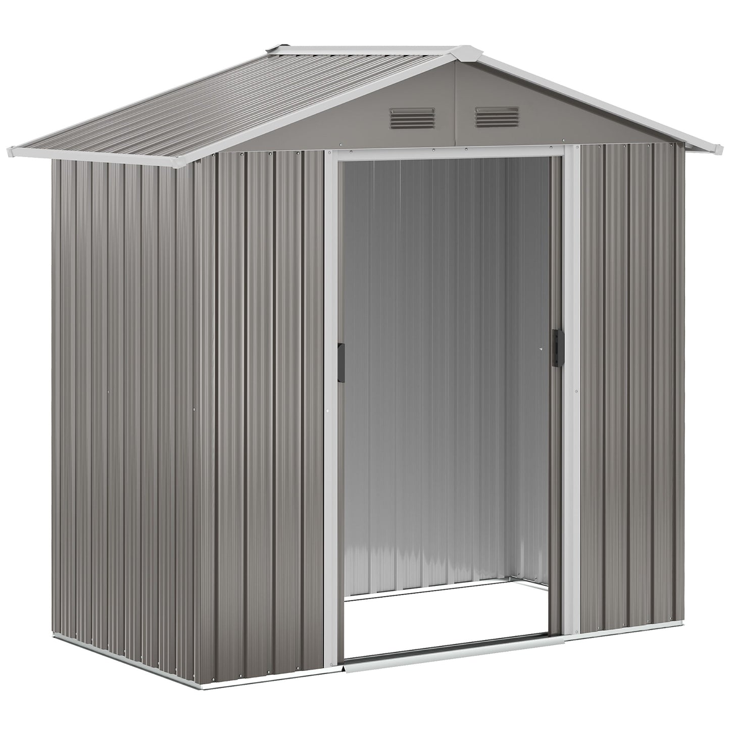 Outsunny 6.5ft X 3.5ft Garden Shed, Metal Shed Garden Outdoor Storage