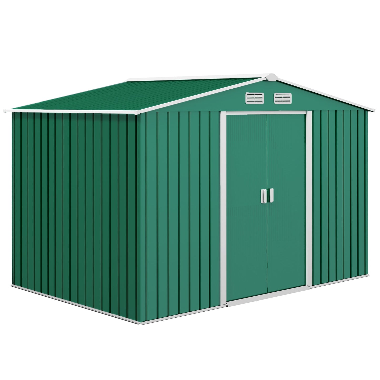Outsunny Garden Shed Storage Unit With Locking Door Floor Foundation