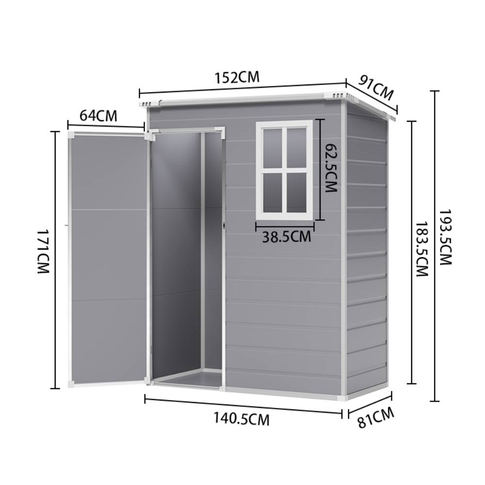 Breeins 5x3ft Heavy Duty Outdoor Plastic Storage Shed  Waterproof Lockable