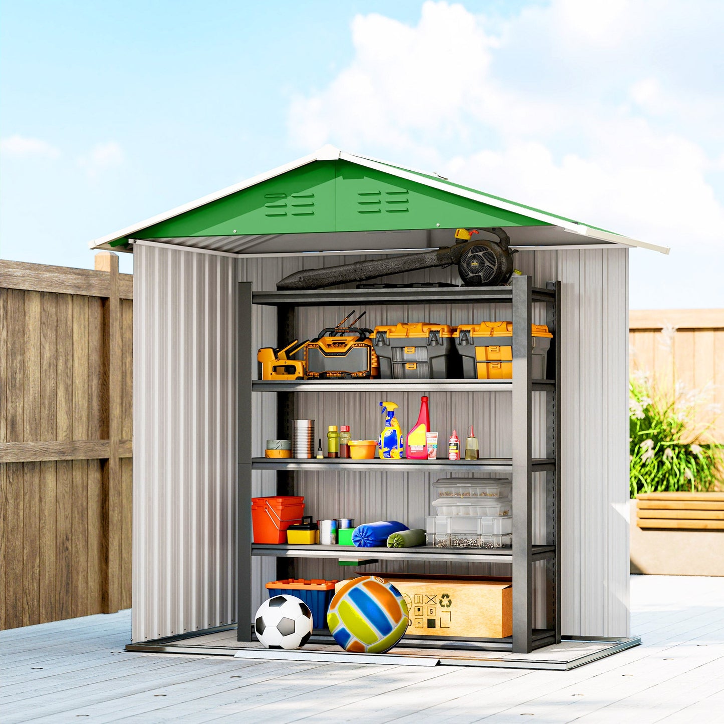 Outsunny 6.5x3.5ft Metal Garden Shed For Garden