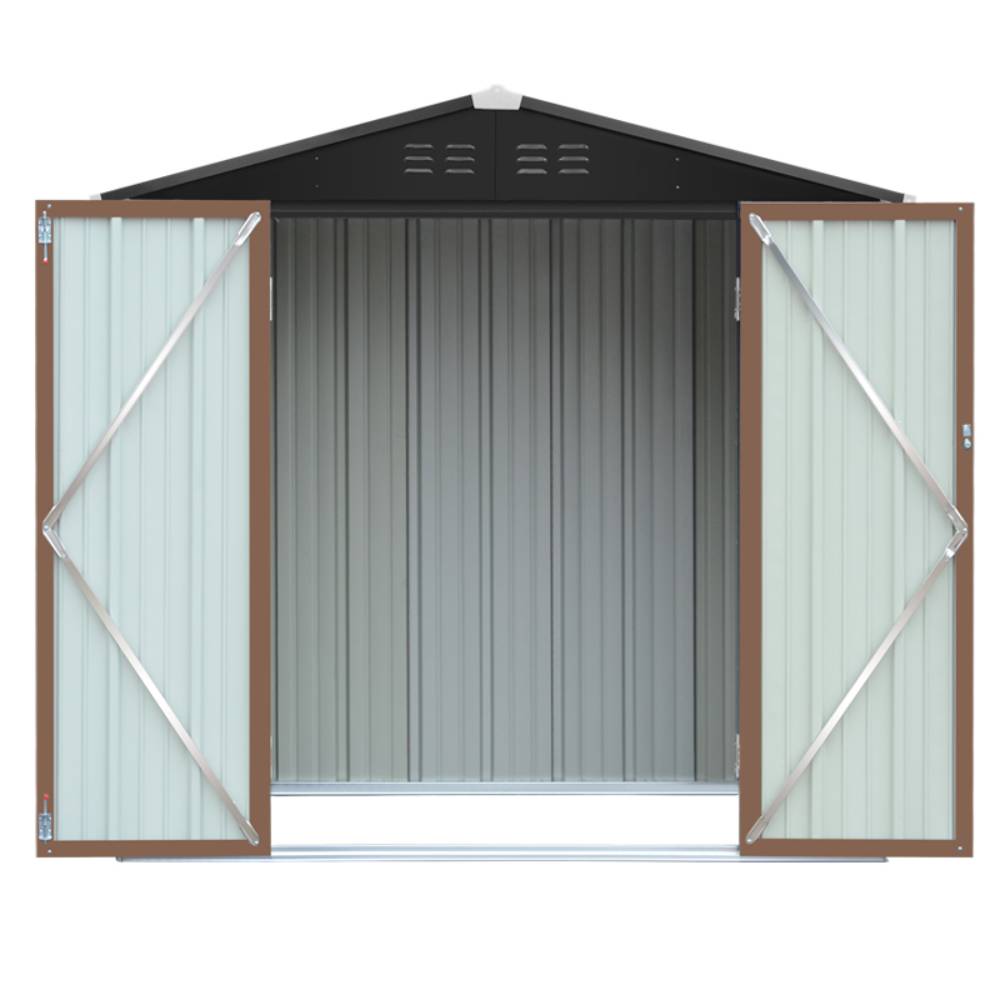 Breeins Metal Garden Shed 4x6ft/6x8ft Outdoor Storage Yard Tool Shed Tool Box Lockable