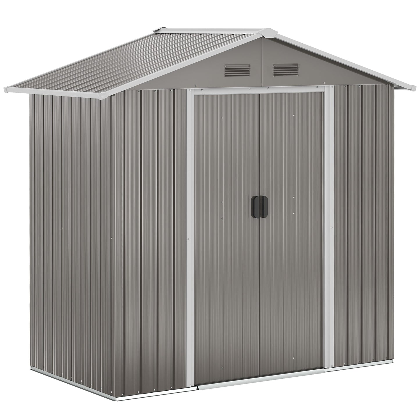Outsunny 6.5ft X 3.5ft Garden Shed, Metal Shed Garden Outdoor Storage