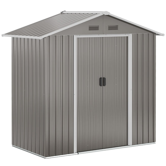 Outsunny 6.5ft X 3.5ft Garden Shed, Metal Shed Garden Outdoor Storage