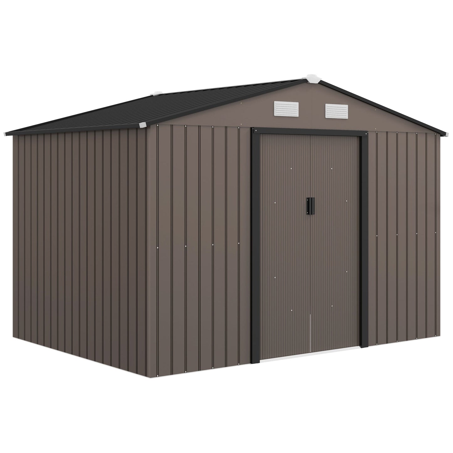 Outsunny Garden Shed Storage Unit With Locking Door Floor Foundation