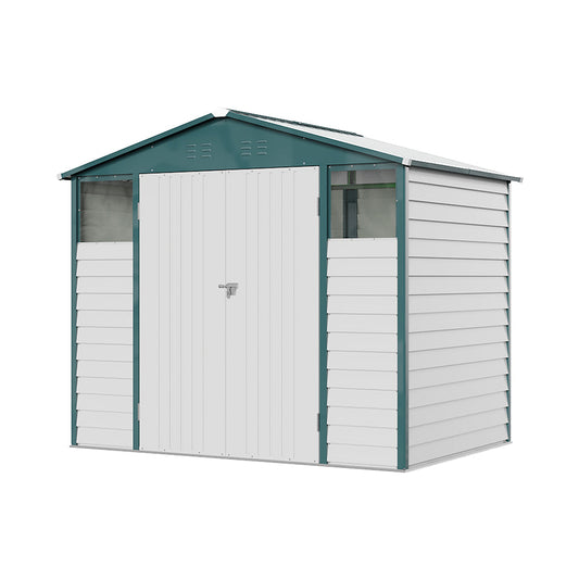 Breeins 8x5.7ft Large Outdoor Metal Tool Shed With Apex Roof – Lockable Double Doors, Ventilated & Weather-resistant Garden Storage Shed