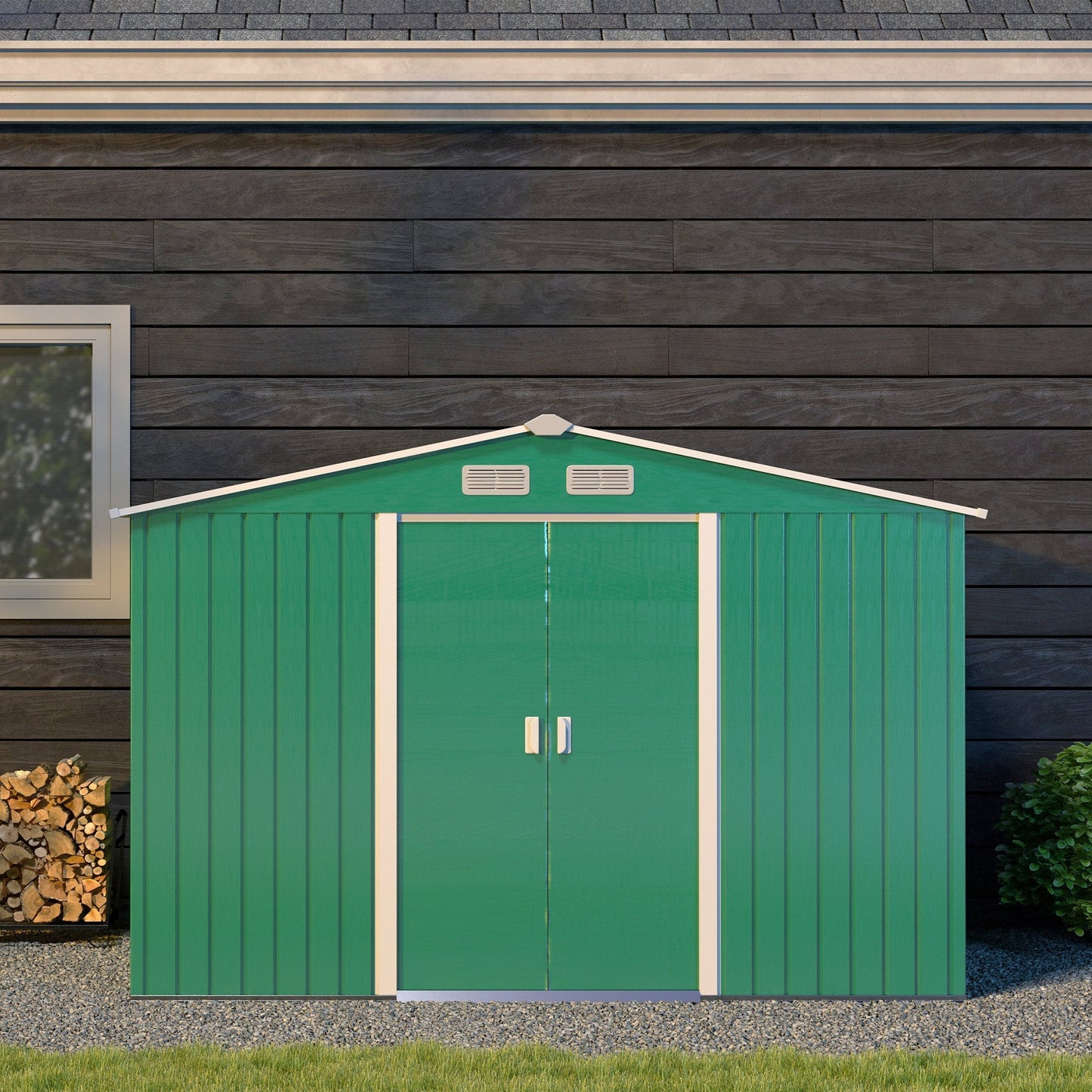 Outsunny Garden Shed Storage Unit With Locking Door Floor Foundation