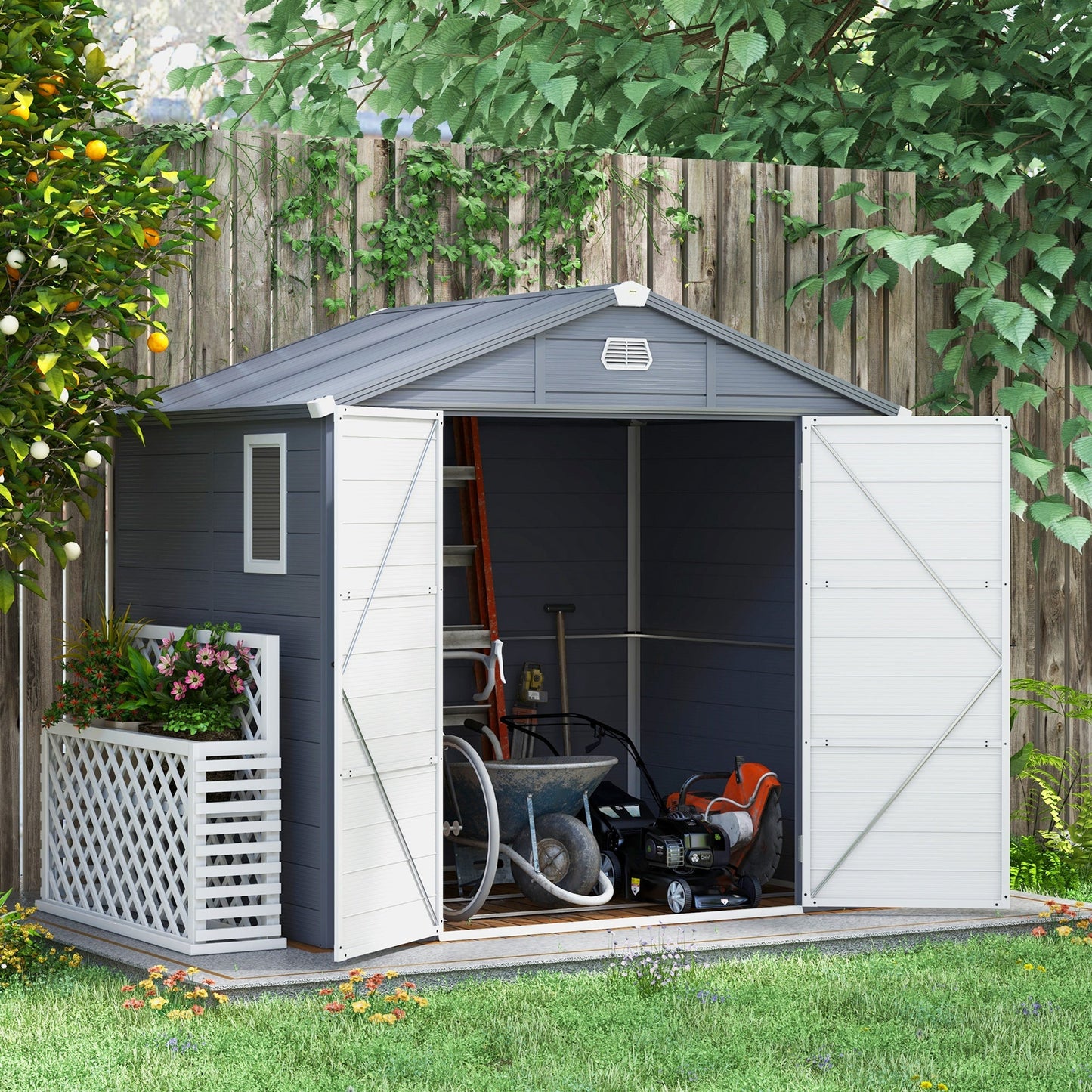 Outsunny Garden Shed Tool Storage House With Lockable Door, Kit